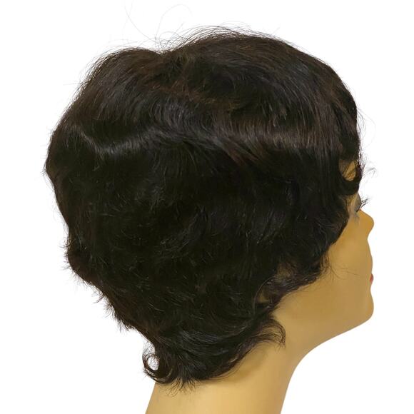 Vivica Fox HH-Carita Pure Stretch Cap Human Hair Wig 1B Off Black NWT  - A866W - Picture 13 of 15